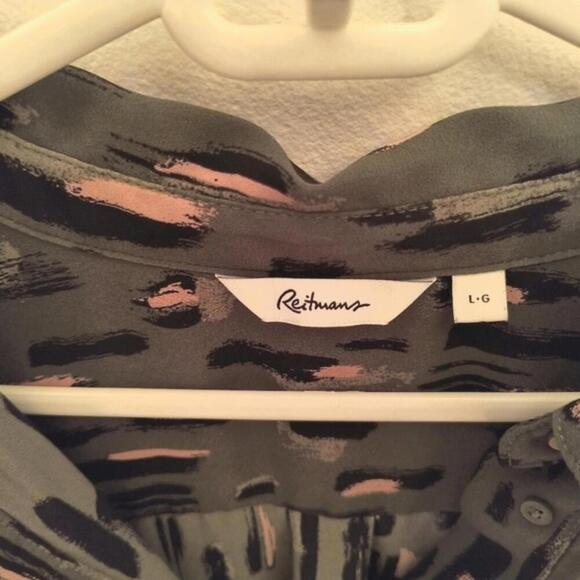 Midi dress. Size large, Green black and light pink. Great Condition - Picture 3 of 9